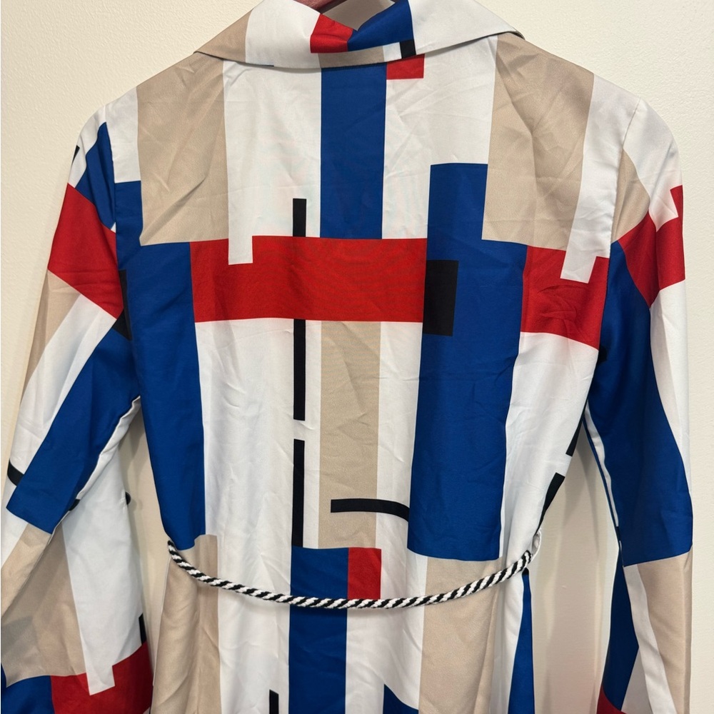 Colorful Geometric Print Shirt Dress - Large - Picture 9 of 10